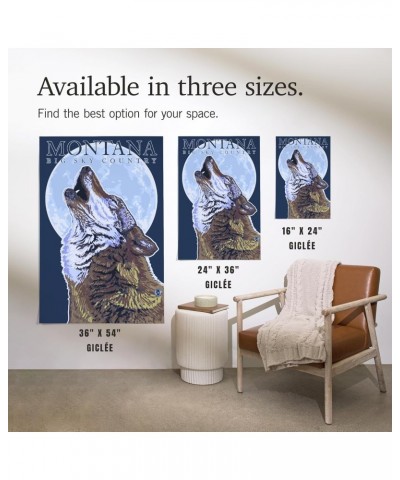 24x36 Inch Giclee Print, Montana, Big Sky Country, Howling Wolf $26.49 Totes