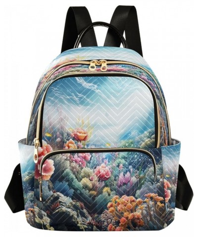 Fashion Backpack Mini Backpack Purse Casual Daily Backpack Blue Sky Colorful Flower for Travel for College Work Small $15.96 ...