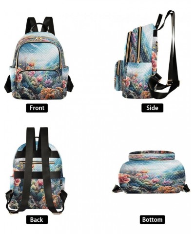 Fashion Backpack Mini Backpack Purse Casual Daily Backpack Blue Sky Colorful Flower for Travel for College Work Small $15.96 ...