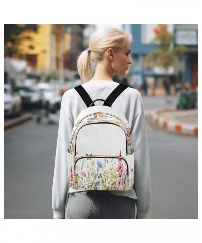 Colorful Wildflower Butterflies Quilted Backpack for Women Shoulder Bags Purses Travel Bag for Daily Work Nurse M Medium $18....