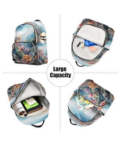 Fashion Backpack Mini Backpack Purse Casual Daily Backpack Blue Sky Colorful Flower for Travel for College Work Small $15.96 ...