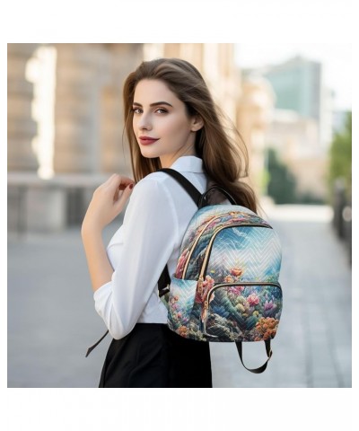 Fashion Backpack Mini Backpack Purse Casual Daily Backpack Blue Sky Colorful Flower for Travel for College Work Small $15.96 ...