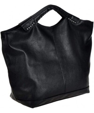 Women Top Handle Bag Bat Shape Rivet Tote Shoulder Bag for Shopping, Dating Working Black $39.07 Totes