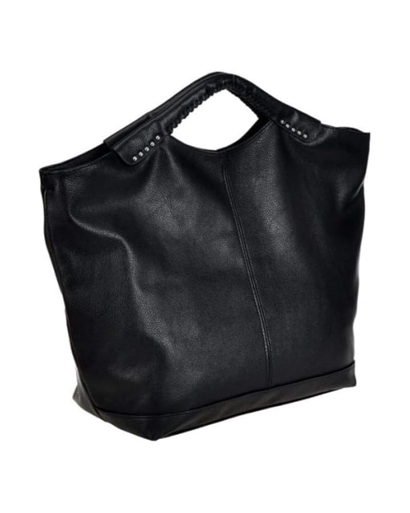 Women Top Handle Bag Bat Shape Rivet Tote Shoulder Bag for Shopping, Dating Working Black $39.07 Totes