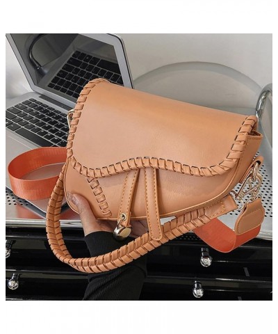 Womens Saddle Shoulder Bag PU Leather Black Mini Crossbody Underarm Satchel Bags Small Handbag Clutch Purse B-orange $26.93 T...