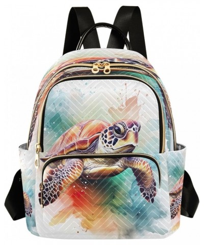 Colorful Turtle Backpack Purse for Women Ladies Fashion Travel College Shoulder Bags with Strap Handbag Lady Purse,S Small $1...