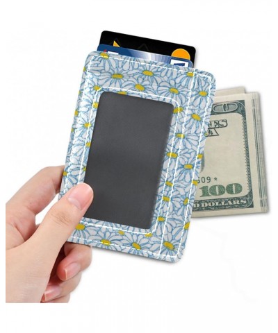 White Daisy Flowers Slim Minimalist Wallet Front Pocket Wallets PU Leather Rfid Blocking Card Wallets for Men Women $9.89 Wal...