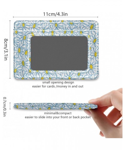 White Daisy Flowers Slim Minimalist Wallet Front Pocket Wallets PU Leather Rfid Blocking Card Wallets for Men Women $9.89 Wal...