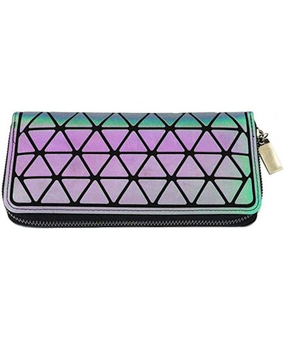 Rebecca Women Hologram Color Laser Wallet Colorful Card Holder PU Leather Crossbody Bag (Silver) U- Triangle $10.19 Wallets