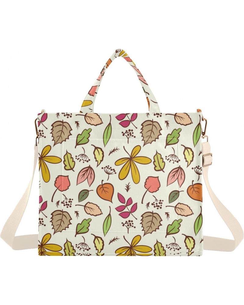 Autumn Leaves Texture Corduroy Tote Bag for Women Hobo Crossbody Bag Purse Stylish Shoulder Handbag Messenger Bags, S $12.68 ...