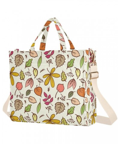 Autumn Leaves Texture Corduroy Tote Bag for Women Hobo Crossbody Bag Purse Stylish Shoulder Handbag Messenger Bags, S $12.68 ...