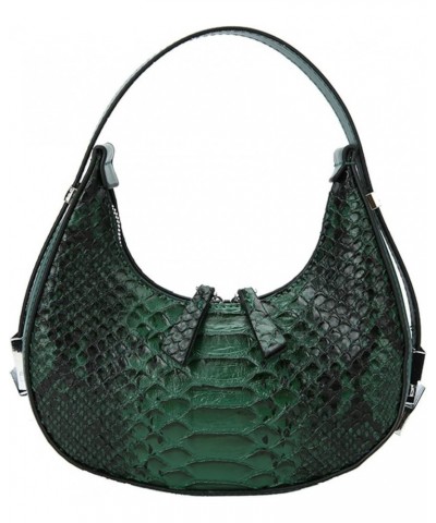 Crocodile pattern one shoulder bag women's fashion personality all-match Crescent women's bag Green $24.48 Totes