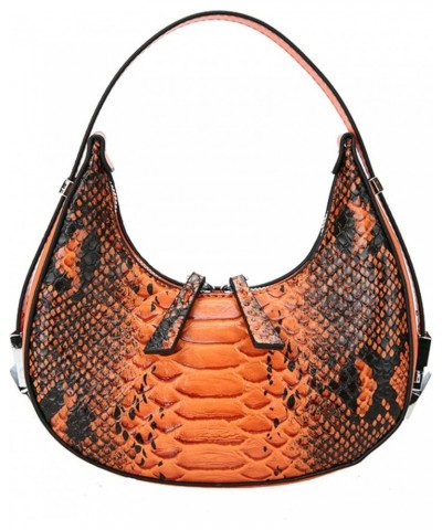 Crocodile pattern one shoulder bag women's fashion personality all-match Crescent women's bag Green $24.48 Totes