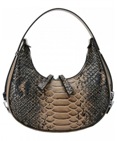 Crocodile pattern one shoulder bag women's fashion personality all-match Crescent women's bag Green $24.48 Totes