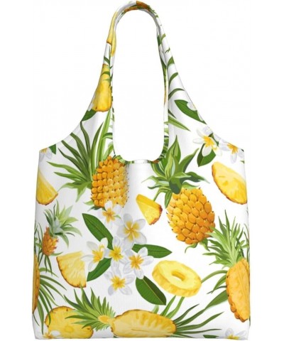 Pineapple Single Shoulder Commuter Canvas Tote Bags For Women And Men Pineapple 16 $12.97 Totes