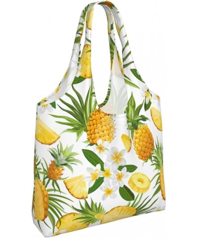 Pineapple Single Shoulder Commuter Canvas Tote Bags For Women And Men Pineapple 16 $12.97 Totes