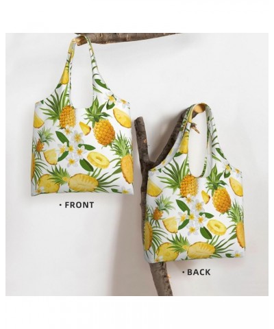 Pineapple Single Shoulder Commuter Canvas Tote Bags For Women And Men Pineapple 16 $12.97 Totes