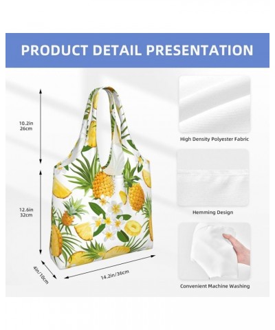 Pineapple Single Shoulder Commuter Canvas Tote Bags For Women And Men Pineapple 16 $12.97 Totes