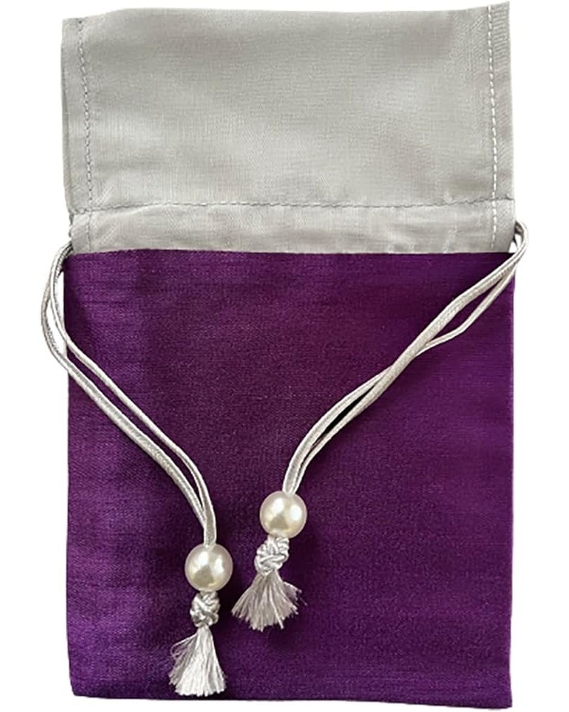 Drawstring Jewelry Pouch by Marisa D'Amico Purple + Silver -Flat Pouch $7.07 Others