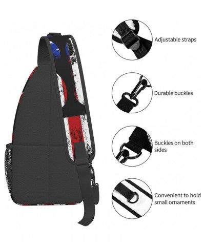 Small Crossbody Sling Backpack Shoulder Chest Bag Daypack for Hiking Traveling (Bullet black and white american flag) Color69...