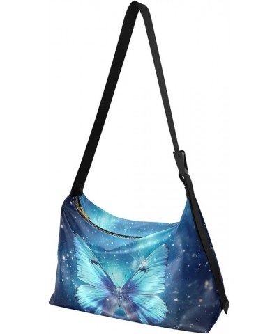 Blue Butterfly Flying in the Sky Adjustable Shoulder Bag, Women Crossbody Bag, Shoulder Bag Blue Butterfly Flying in the Sky-...