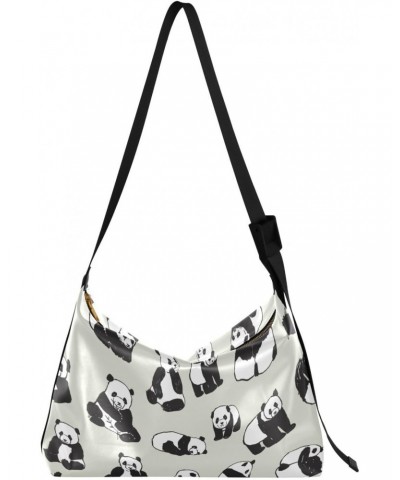 Funny Pandas Crossbody Bag Hobo Handbag Purse Fashion PU Leather Shoulder Bags for Women $15.98 Hobo Bags