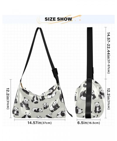 Funny Pandas Crossbody Bag Hobo Handbag Purse Fashion PU Leather Shoulder Bags for Women $15.98 Hobo Bags