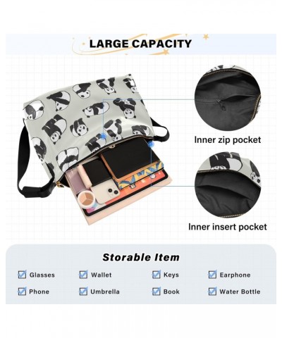 Funny Pandas Crossbody Bag Hobo Handbag Purse Fashion PU Leather Shoulder Bags for Women $15.98 Hobo Bags