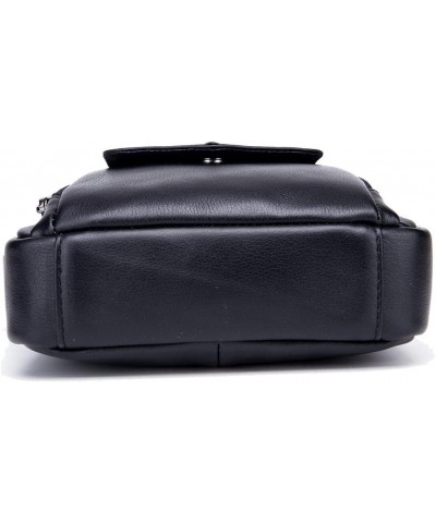 Leather shoulder bag men's Messenger bag vertical 7.9 inch tablet handbag-black Black $33.92 Totes