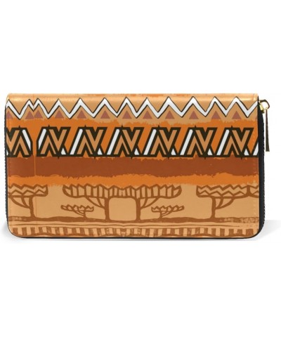 Women Genuine Leather Wallet Purse Happy Dancing African People Card Holder Organizer Clutch $15.40 Wallets