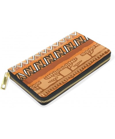 Women Genuine Leather Wallet Purse Happy Dancing African People Card Holder Organizer Clutch $15.40 Wallets