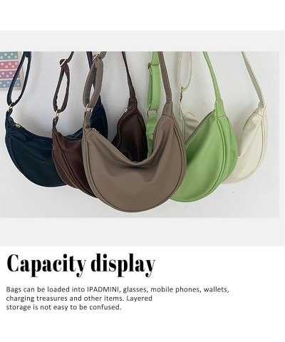 Crescent Small Crossbody Bags for Women Trendy Soft Leather Hobo Sling Shoulder Bag Purse Dumpling Bag Casual Handbag White $...