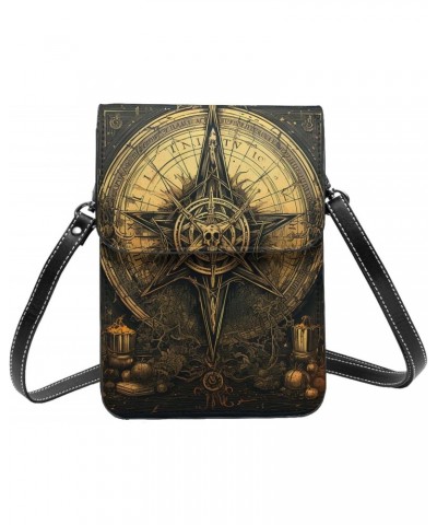 Wiccan Altar Mystic Skull Dark Leather Small Crossbody Bags for Women Cell Phone Bag Wallet Purses with Adjustable Strap $16....