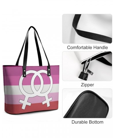 Lesbian Pride Flag Printed Purses and Handbags for Women Vintage Tote Bag Top Handle Ladies Shoulder Bags for Shopping Travel...