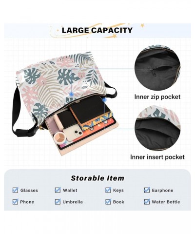 Summer leaf Bright Color Soft Leather Hobo Bags Women Large Crossbody Purse Fashion Animal Print Shoulder Purse Tropical Leav...