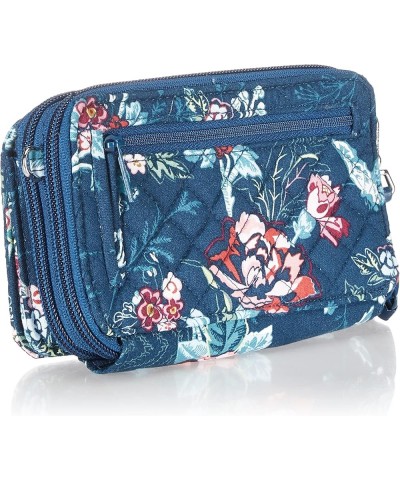 Cotton All in One Crossbody Purse with RFID Protection Rose Toile - Recycled Cotton $14.15 Crossbody Bags