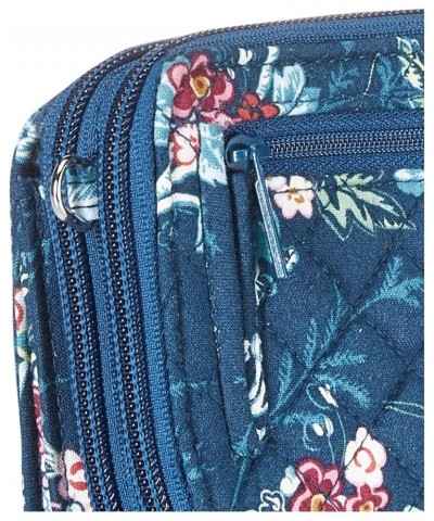 Cotton All in One Crossbody Purse with RFID Protection Rose Toile - Recycled Cotton $14.15 Crossbody Bags