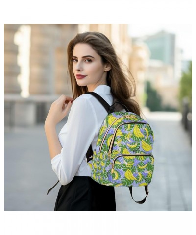 Banana and Palm Leaves Backpack for Women Shoulder Bag Lightweight Small Backpack Casual Daypack for Travel Mini(10.23'' x 5....