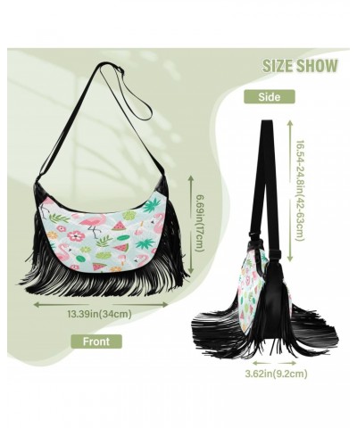 Shoulder Purses for Women Fringe Medium Size Crossbody Bags for Ladies Shoulder Bag Crossbody Flamingo Watermelon $12.31 Cros...