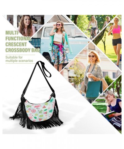 Shoulder Purses for Women Fringe Medium Size Crossbody Bags for Ladies Shoulder Bag Crossbody Flamingo Watermelon $12.31 Cros...