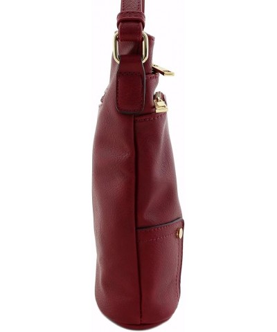 Triple Zip Pocket Large Crossbody Bag Wine $19.03 Crossbody Bags