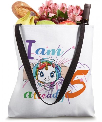 5th Birthday Cute Unicorn Party Bday Celebration Tote Bag $11.81 Totes