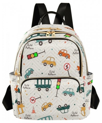 Women Backpack Purse Cute Car Bus and Traffic Fashion Shoulder Bags Travel Backpack Small Daypacks S Small $10.66 Backpacks