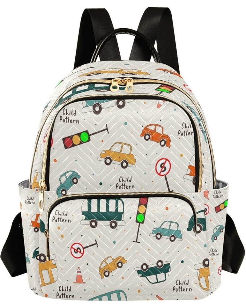 Women Backpack Purse Cute Car Bus and Traffic Fashion Shoulder Bags Travel Backpack Small Daypacks S Small $10.66 Backpacks