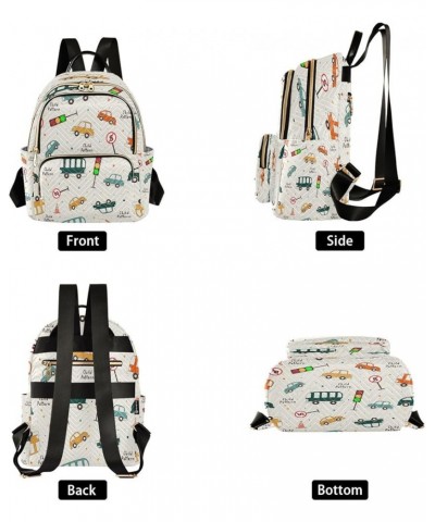 Women Backpack Purse Cute Car Bus and Traffic Fashion Shoulder Bags Travel Backpack Small Daypacks S Small $10.66 Backpacks