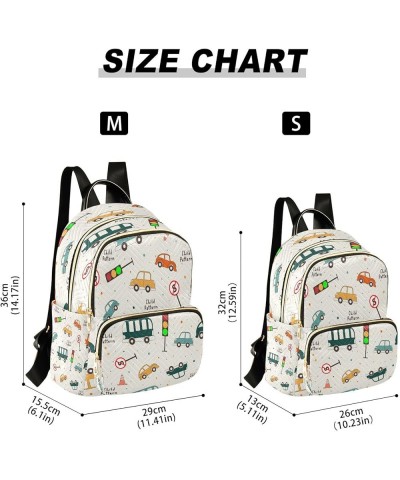 Women Backpack Purse Cute Car Bus and Traffic Fashion Shoulder Bags Travel Backpack Small Daypacks S Small $10.66 Backpacks