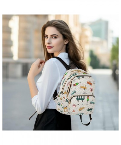 Women Backpack Purse Cute Car Bus and Traffic Fashion Shoulder Bags Travel Backpack Small Daypacks S Small $10.66 Backpacks