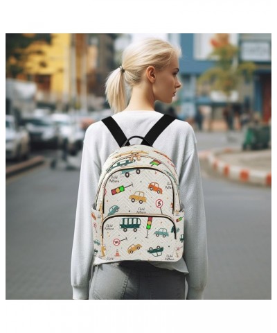 Women Backpack Purse Cute Car Bus and Traffic Fashion Shoulder Bags Travel Backpack Small Daypacks S Small $10.66 Backpacks