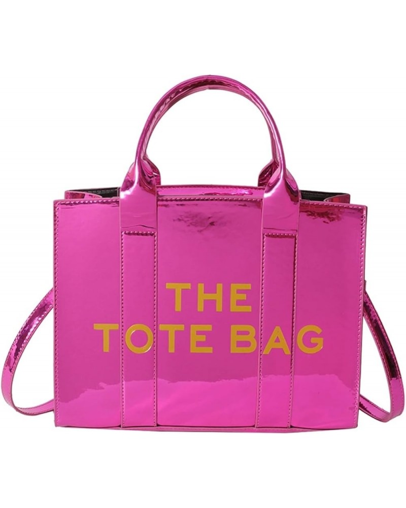 The Tote Bag for Women, Cute Shining Leather Tote Bag with Zipper Trendy Top Handle Crossbody Purse and Handbags Rose $22.54 ...