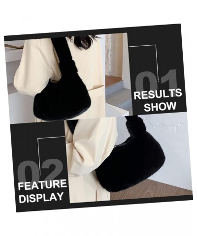 1pc Plush Women's Bag Laptop Messenger Bag for Women Shoulder Sling Bag for Women Pouch Wallet Faux Tote Black $12.53 Totes